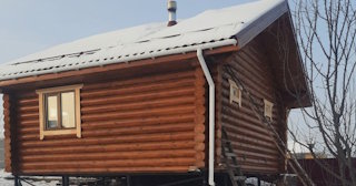 Баня из оцилиндрованного бревна под ключ в Серове - от 133237 рублей